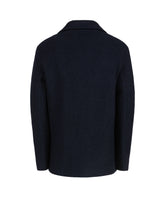 Double breasted peacot in blue wool - Blue | Giemme BrandsCorporate