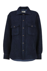 Over jacket in lana bouclé blu - Collezione UOMO | Giemme BrandsCorporate