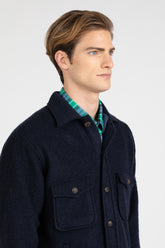 Over jacket in lana bouclé blu - Blu | Giemme BrandsCorporate