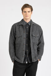Over jacket in lana bouclé grigia - Collezione UOMO | Giemme BrandsCorporate