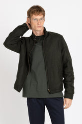 Bomber imbottito in twill di lana verde - Collezione UOMO | Giemme BrandsCorporate