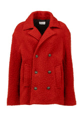 Peacot doppiopetto in lana bouclé rossa - Collezione UOMO | Giemme BrandsCorporate
