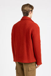 Peacot doppiopetto in lana bouclé rossa - Rosso | Giemme BrandsCorporate