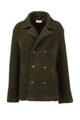 Peacot doppiopetto in lana bouclé verde - Collezione UOMO | Giemme BrandsCorporate