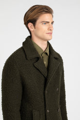 Peacot doppiopetto in lana bouclé verde - Verde | Giemme BrandsCorporate