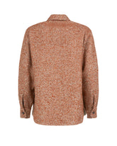 Over jacket con collo italiano in lana e lana d'alpaca con motivo a lisca di pesce arancione - Arancione | Giemme BrandsCorporate