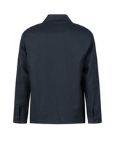 Over jacket con collo a giacca e doppia tasca cotone misto lino blu - Blu | Giemme BrandsCorporate
