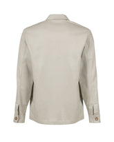 Over jacket con collo a giacca e doppia tasca cotone misto lino beige - Beige | Giemme BrandsCorporate