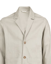 Over jacket con collo a giacca e doppia tasca cotone misto lino beige - Beige | Giemme BrandsCorporate