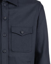 Over jacket con collo italiano e doppia tasca stondata in cotone misto lino blu - Blu | Giemme BrandsCorporate