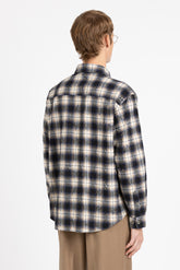 Camicia con collo francese in puro cotone in esclusiva stampa a quadri blu - Blu | Giemme BrandsCorporate