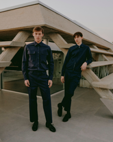 Regular fit bomber in blue virgin wool - Man collection | Giemme BrandsCorporate