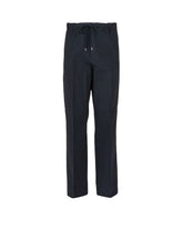 Pantaloni regular fit con coulisse in puro cotone blu - Blu | Giemme BrandsCorporate