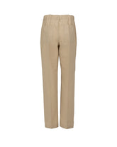 Pantaloni regular fit con coulisse in puro cotone beige - Beige | Giemme BrandsCorporate