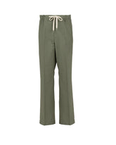 Pantaloni regular fit con coulisse in puro cotone verde scuro - Verde | Giemme BrandsCorporate