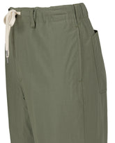 Pantaloni regular fit con coulisse in puro cotone verde scuro - Verde | Giemme BrandsCorporate