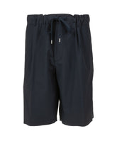 Pantaloni bermuda con coulisse in puro cotone blu - Tintoria Mattei | Giemme BrandsCorporate