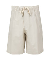 Pantaloni bermuda con coulisse in puro cotone color corda - Beige | Giemme BrandsCorporate