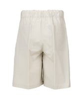 Bermuda shorts with drawstring in pure cord-colored cotton - Beige | Giemme BrandsCorporate