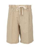 Pantaloni bermuda con coulisse in puro cotone beige - Beige | Giemme BrandsCorporate