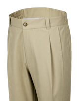 Wide-leg pants in pure beige cotton - Beige | Giemme BrandsCorporate