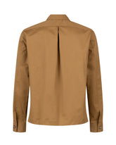 Over jacket con doppia tasca stondata in gabardina di cotone e lino elasticizzato marrone - Nocciola | Giemme BrandsCorporate
