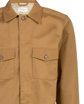 Over jacket con doppia tasca stondata in gabardina di cotone e lino elasticizzato marrone - Nocciola | Giemme BrandsCorporate