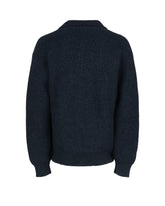 Maglione comfort fit con scollo polo in lana e lana di alpaca blu - Blu | Giemme BrandsCorporate