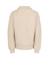 Maglione comfort fit con scollo polo in lana e lana d'alpaca beige - Beige | Giemme BrandsCorporate