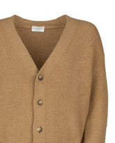 Comfort fit cardigan in hazelnut wool and Alpaca wool - Hazelnut | Giemme BrandsCorporate