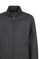 Padded bomber jacket in grey bouclé wool - Grey | Giemme BrandsCorporate