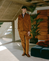 Regular fit trousers in ochre pure cotton corduroy - Hazelnut | Giemme BrandsCorporate