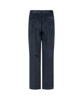 Pantaloni wide leg in velluto a coste di puro cotone blu - Blu | Giemme BrandsCorporate