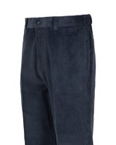 Pantaloni wide leg in velluto a coste di puro cotone blu - Blu | Giemme BrandsCorporate