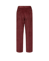 Pantaloni wide leg in velluto a coste di puro cotone bordeaux - Bordeaux | Giemme BrandsCorporate