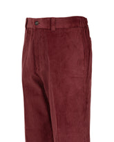 Pantaloni wide leg in velluto a coste di puro cotone bordeaux - Bordeaux | Giemme BrandsCorporate