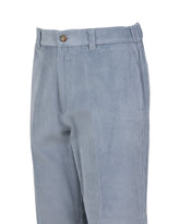Pantaloni wide leg in velluto a coste di puro cotone grigio - Grigio | Giemme BrandsCorporate