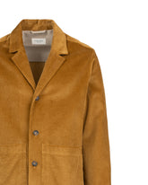 Over jacket with notch lapel collar in ochre pure cotton corduroy - Hazelnut | Giemme BrandsCorporate