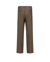 Wide leg trousers in an exclusive brown stretch virgin wool - Brown | Giemme BrandsCorporate