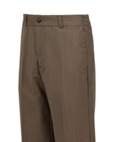 Wide leg trousers in an exclusive brown stretch virgin wool - Brown | Giemme BrandsCorporate