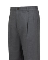 Wide leg trousers in grey stretch virgin wool - Grey | Giemme BrandsCorporate