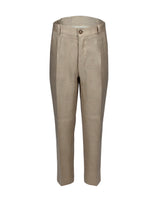 Pantaloni wide leg in puro lino nocciola - Tintoria Mattei - New in | Giemme BrandsCorporate