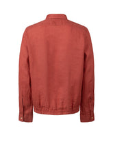 Over jacket con collo italiano in puro lino rosso - Rosso | Giemme BrandsCorporate