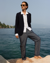 Giacca over fit mono petto in puro lino blu - Tintoria Mattei - New in | Giemme BrandsCorporate