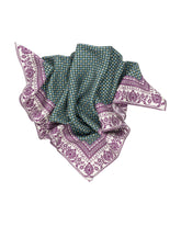 Bandana in pure silk twill with an exclusive blue geometric print - Light blue | Giemme BrandsCorporate