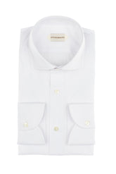 Camicia con collo francese in cotone elasticizzato bianco - Carry over | Giemme BrandsCorporate