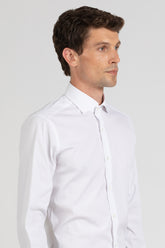 Camicia con collo francese in cotone elasticizzato bianco - Bianco | Giemme BrandsCorporate