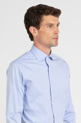 Camicia con collo francese in cotone elasticizzato azzurro - Azzurro | Giemme BrandsCorporate