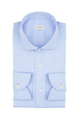 Camicia con collo francese in cotone elasticizzato azzurro - Azzurro | Giemme BrandsCorporate