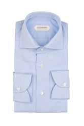 Camicia con collo francese in puro cotone doppio ritorto giro inglese azzurro - Collezione UOMO | Giemme BrandsCorporate